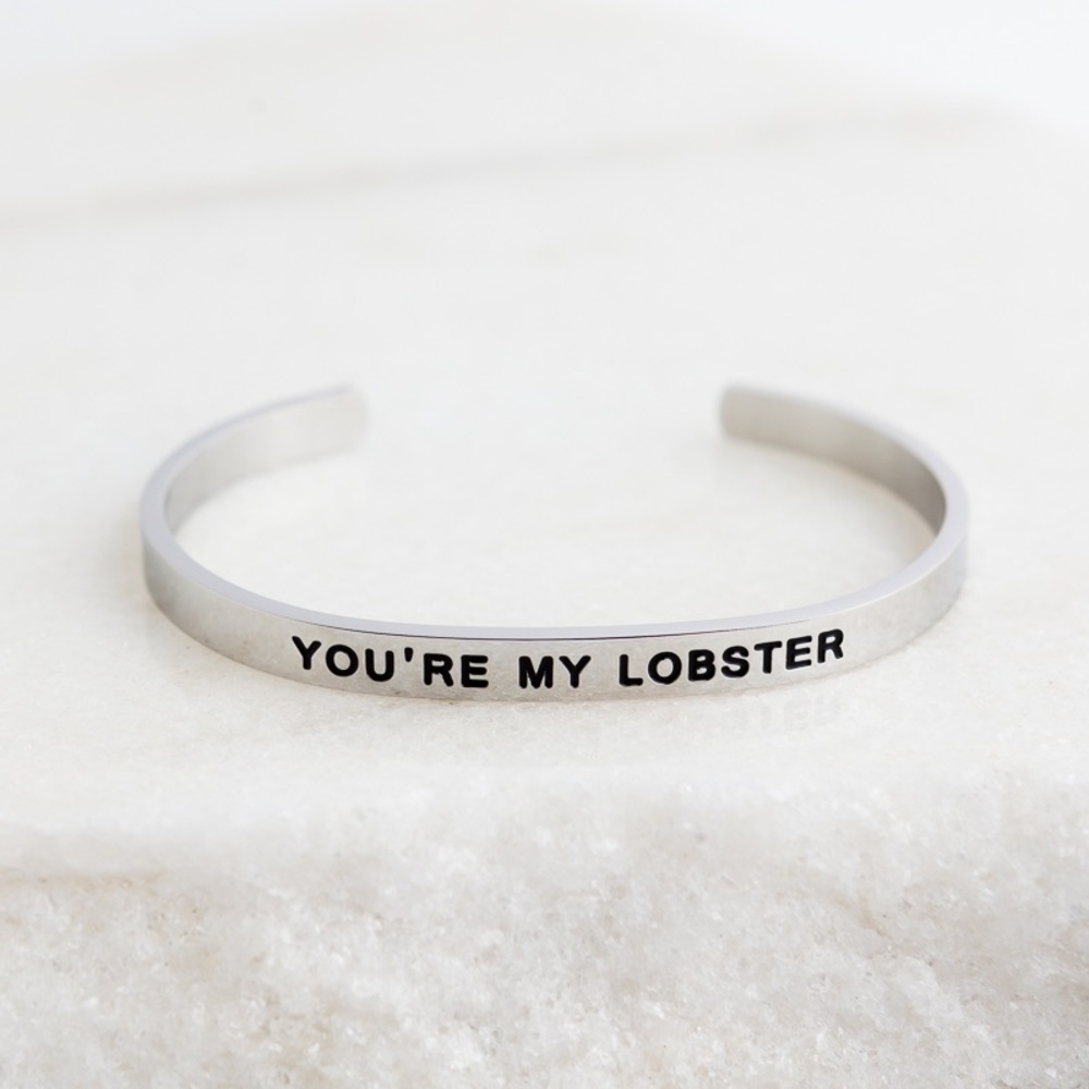 Lillian & Co. “You Are My Lobster” Stainless Steel Cuff Bracelet